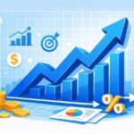 Financial growth charts and data analysis on a digital tablet in a professional office, representing law firm performance tracking.